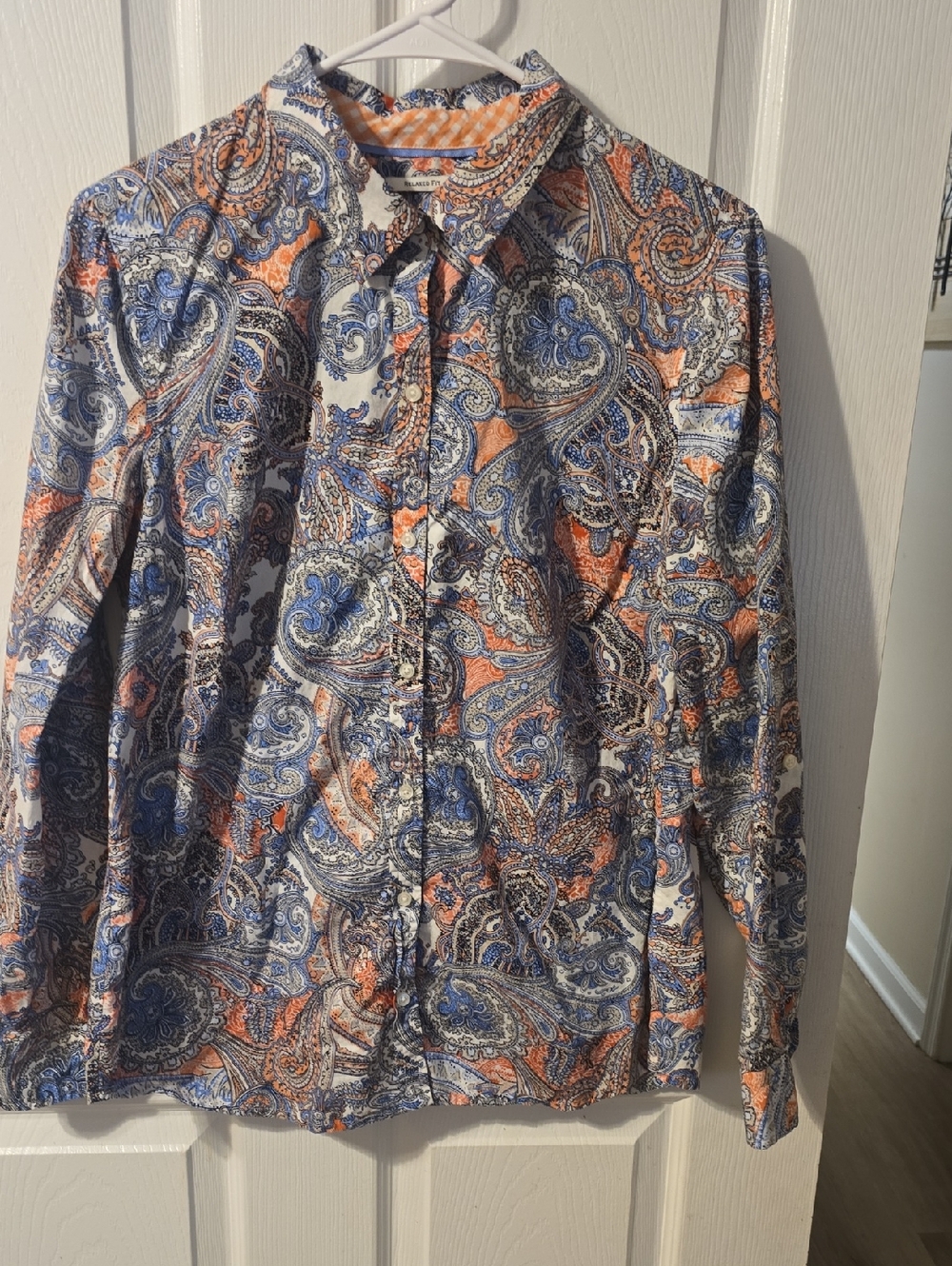 Charter Club Paisley Button-Down Shirt in Blue & Orange